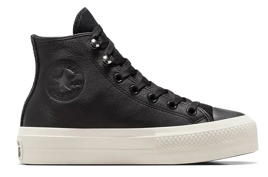 chaussures Converse Chuck Taylor All Star Lift Platform Leather Hi - A08312/Black/Black/Egret - women´s