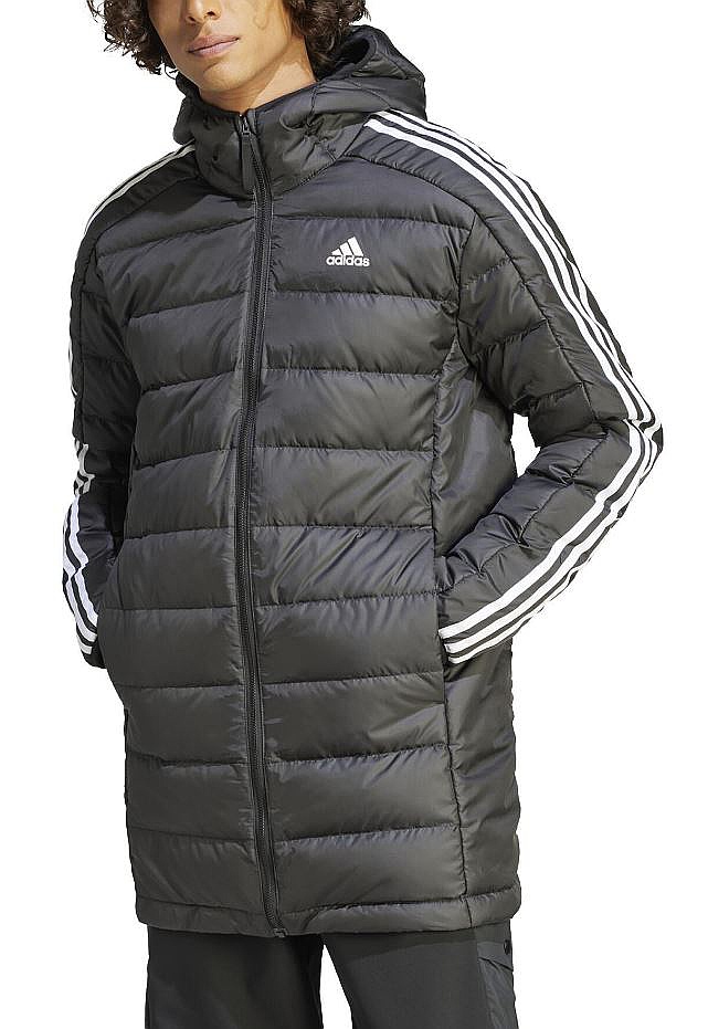 bunda adidas Performance Essentials 3 Stripes Down Hooded - Black