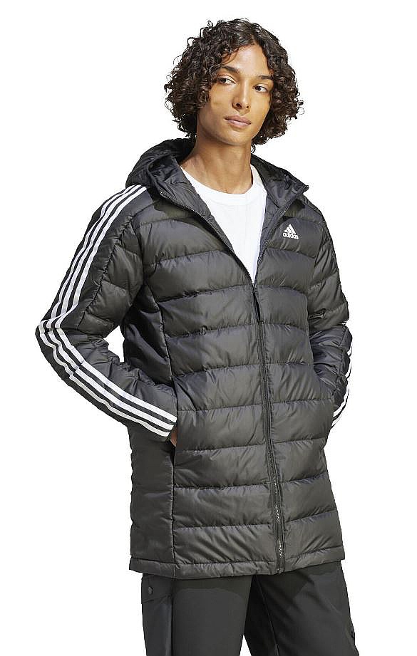 bunda adidas Performance Essentials 3 Stripes Down Hooded - Black