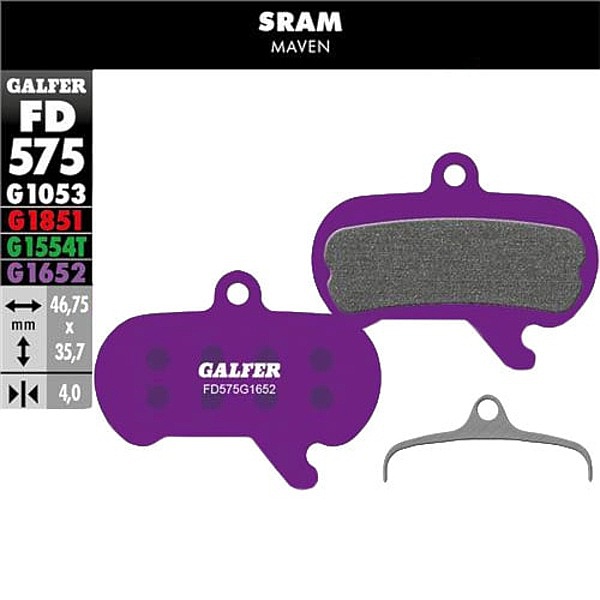 Bremsbeläge Galfer FD575 E-Bike G1652 Sram Maven - Purple