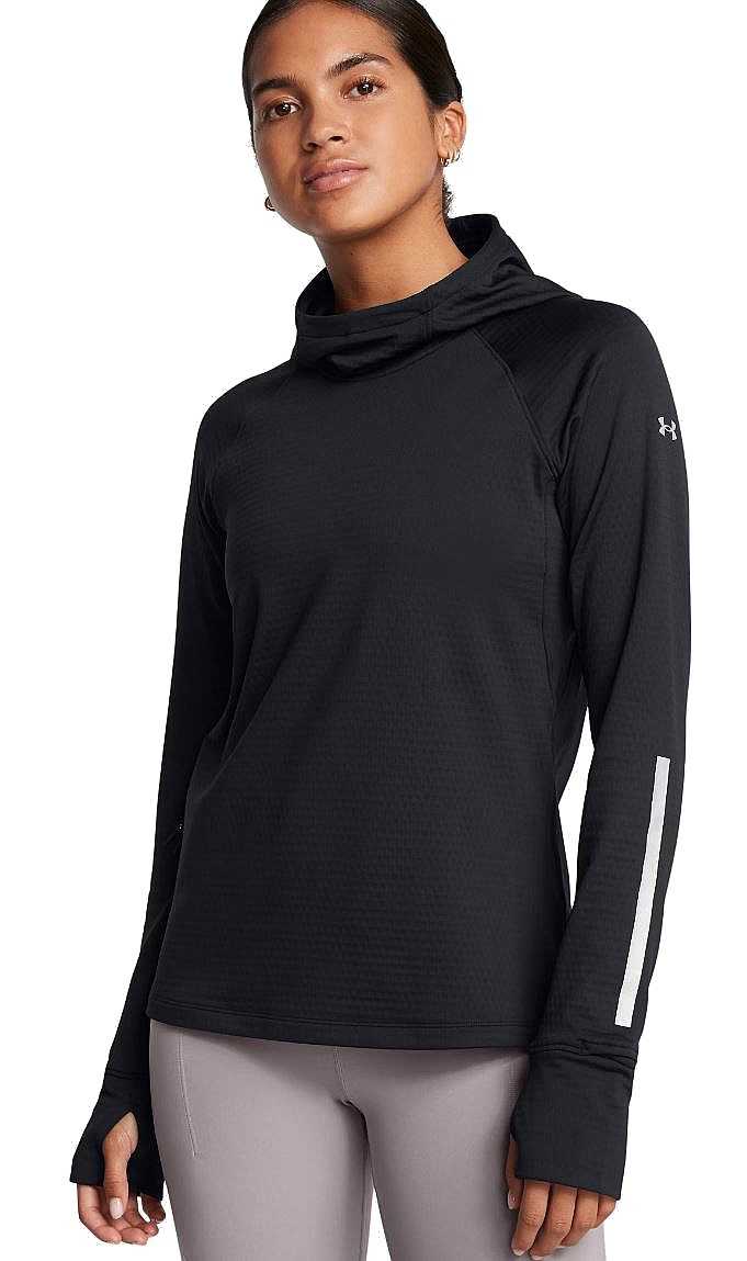 T-shirt Under Armour Launch Cold Weather Balaclava Hoodie LS - Black/Reflective - women´s