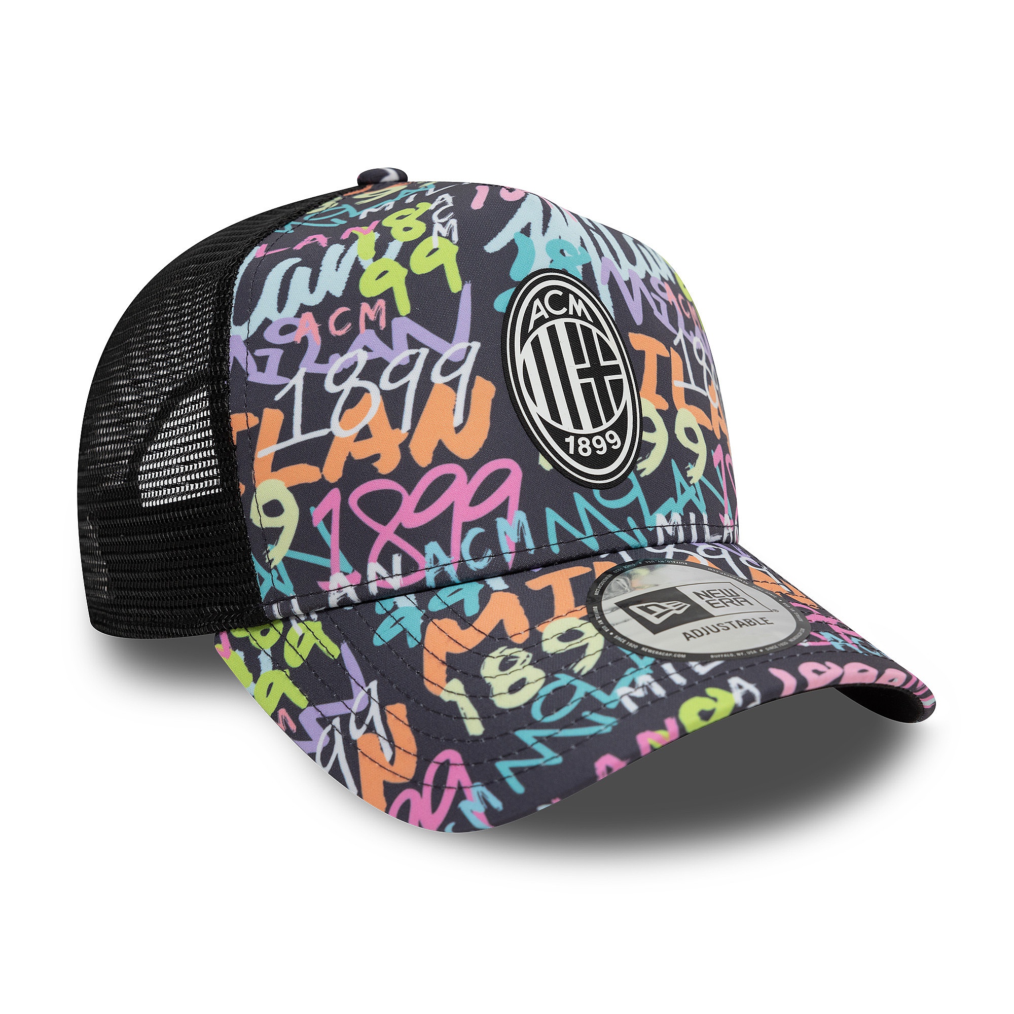 casquette New Era 9FO Aframe Grafiti Trucker AC Milan - Black - men´s