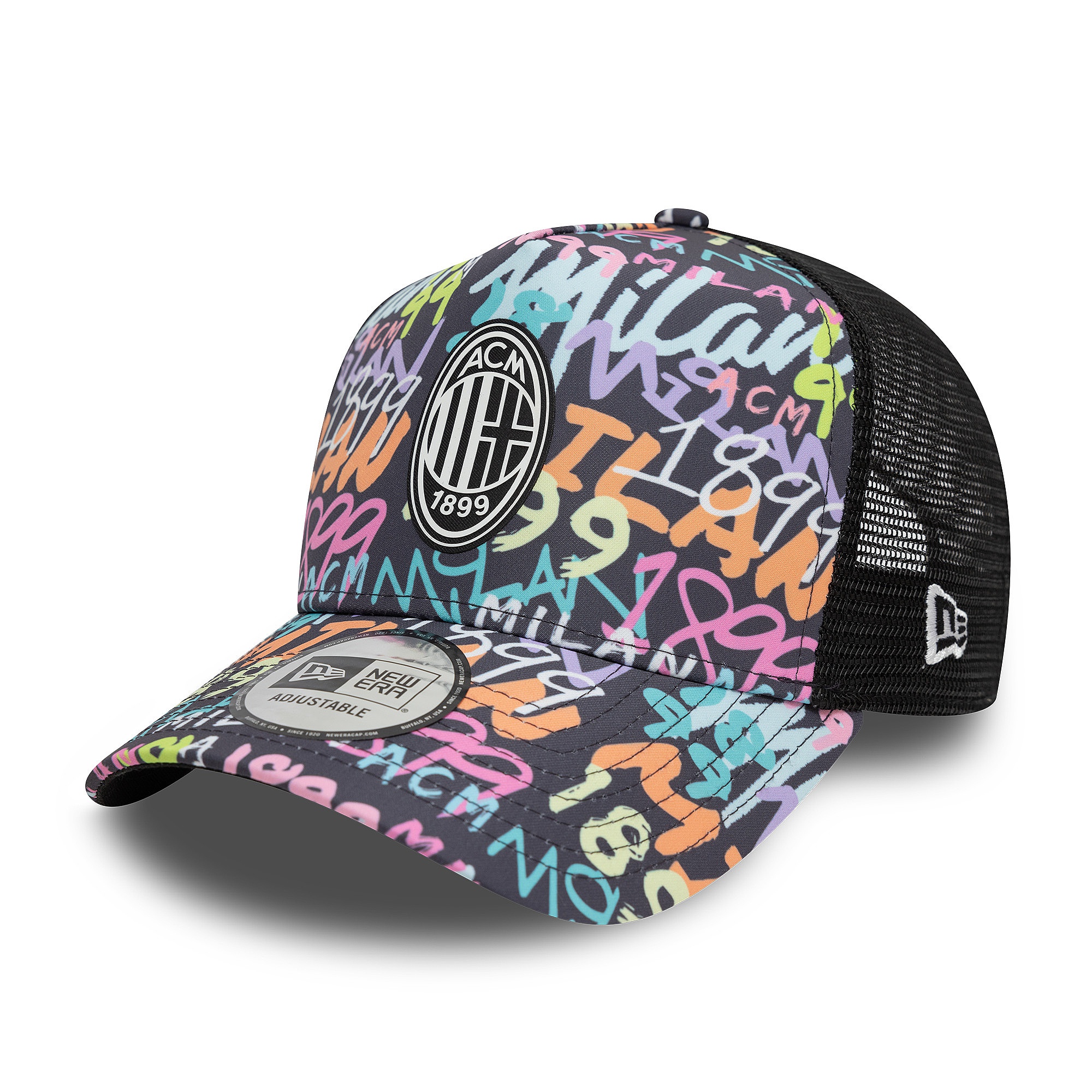 casquette New Era 9FO Aframe Grafiti Trucker AC Milan - Black - men´s