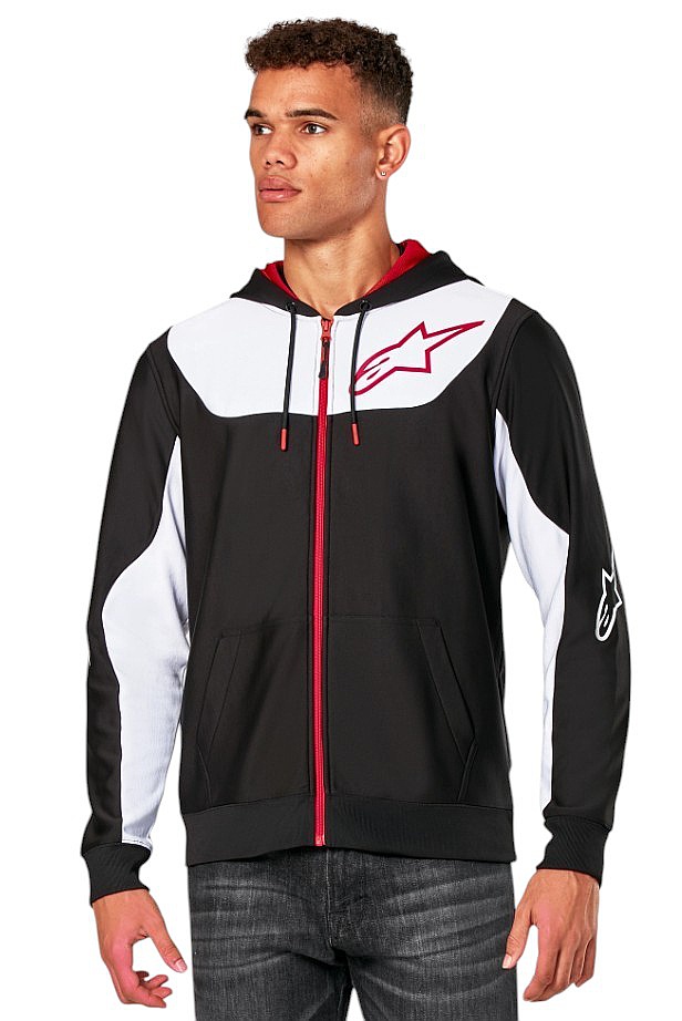 sweat-shirt Alpinestars Sessions V3 Hoodie Zip - Black/White/Red - men´s