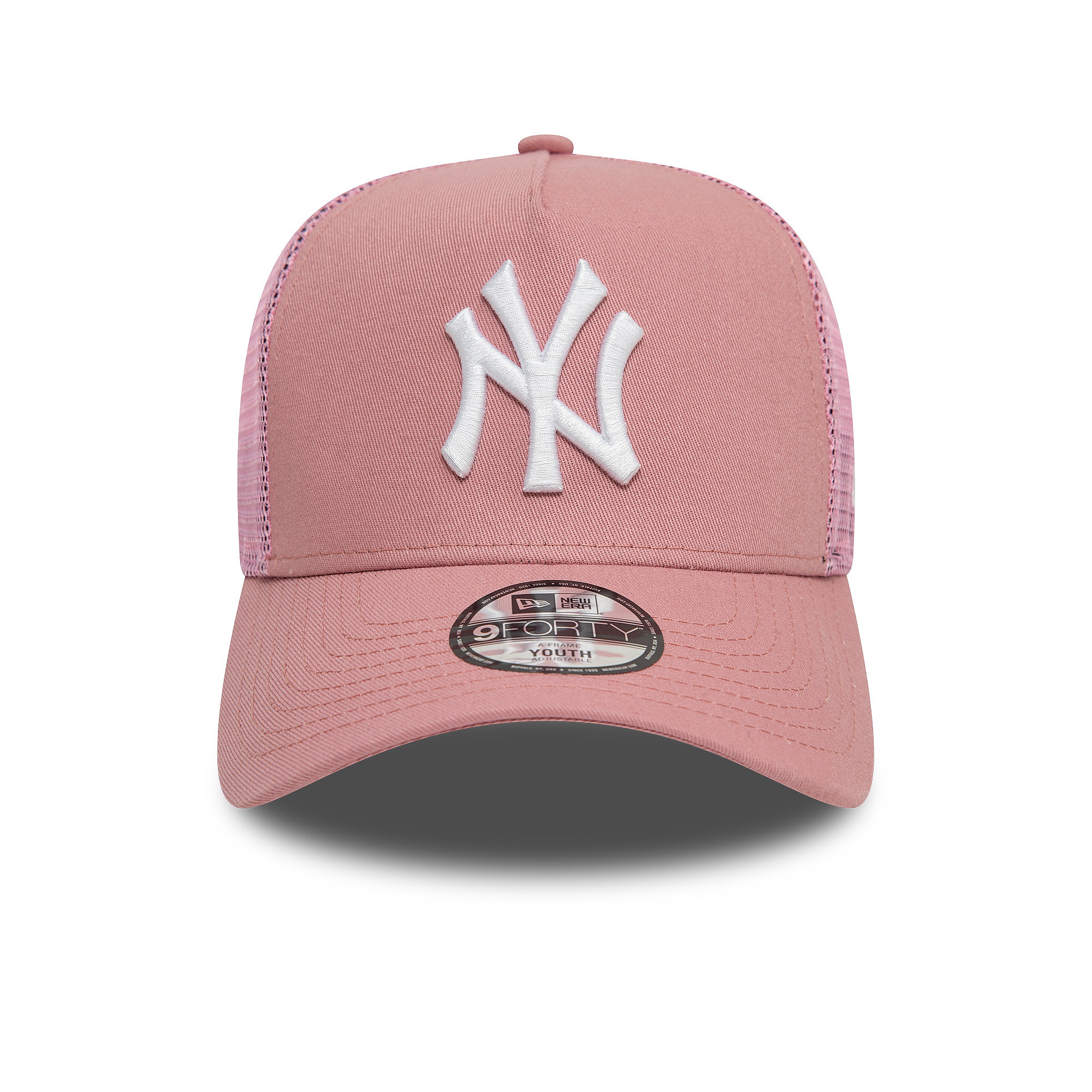 detská šiltovka New Era 9FO AF LeagueTrucker MLB New York Yankees Youth - Coral Pink/White