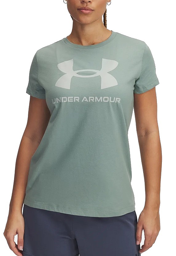tričko Under Armour Logo - Silica Green/Hydro Green