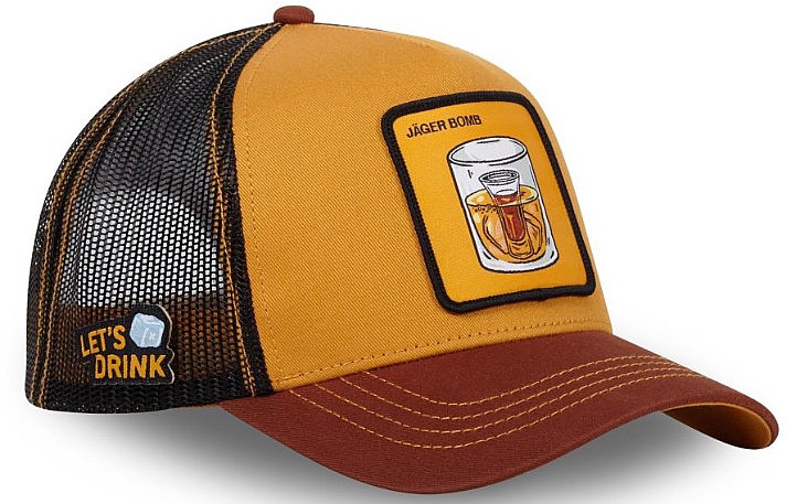 casquette Capslab Premium Trucker - Jäger Bomb/Brown/Mustard/Black - men´s