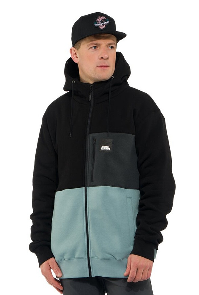 sweat-shirt Horsefeathers Vick Zip - Black/Blue Haze - men´s