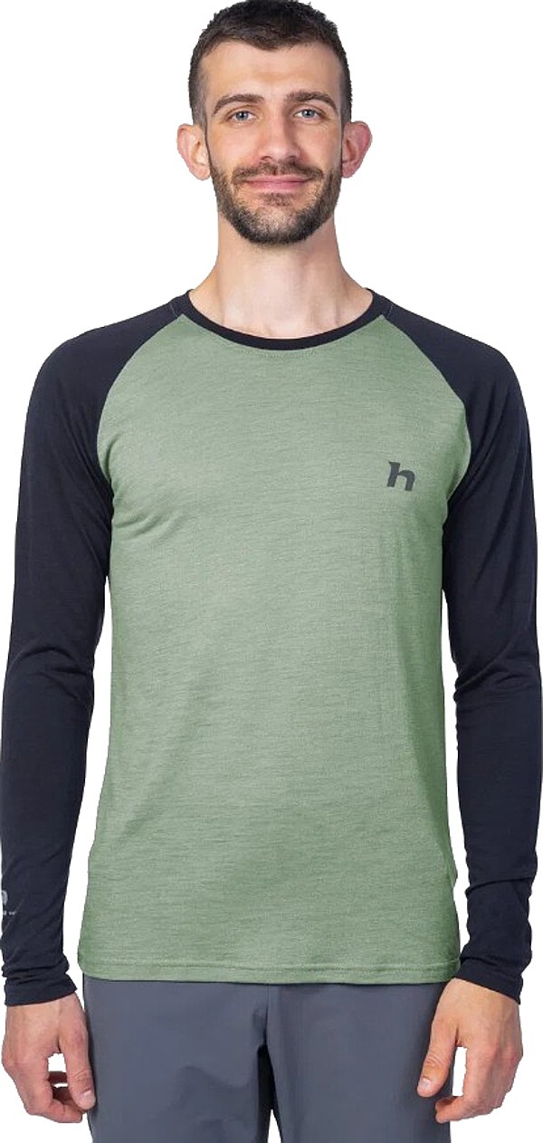 tričko Hannah Taregan LS - Anthracite/Lily Pad - men´s