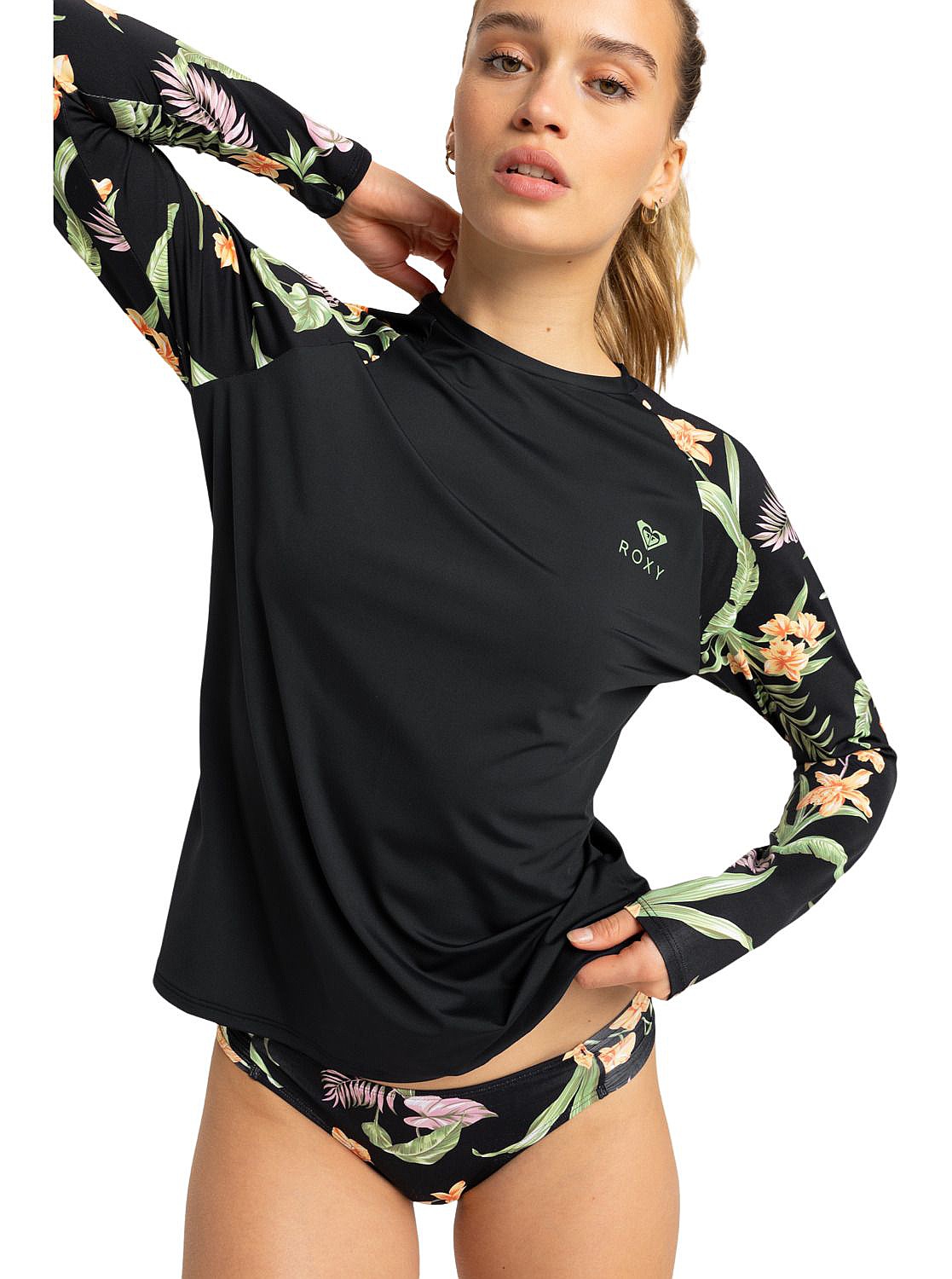 tričko Roxy Lycra LS - KVJ3/Anthracite Island Escape
