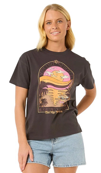 T-shirt Rip Curl Sun & Sea Relaxed - Washed Black - women´s