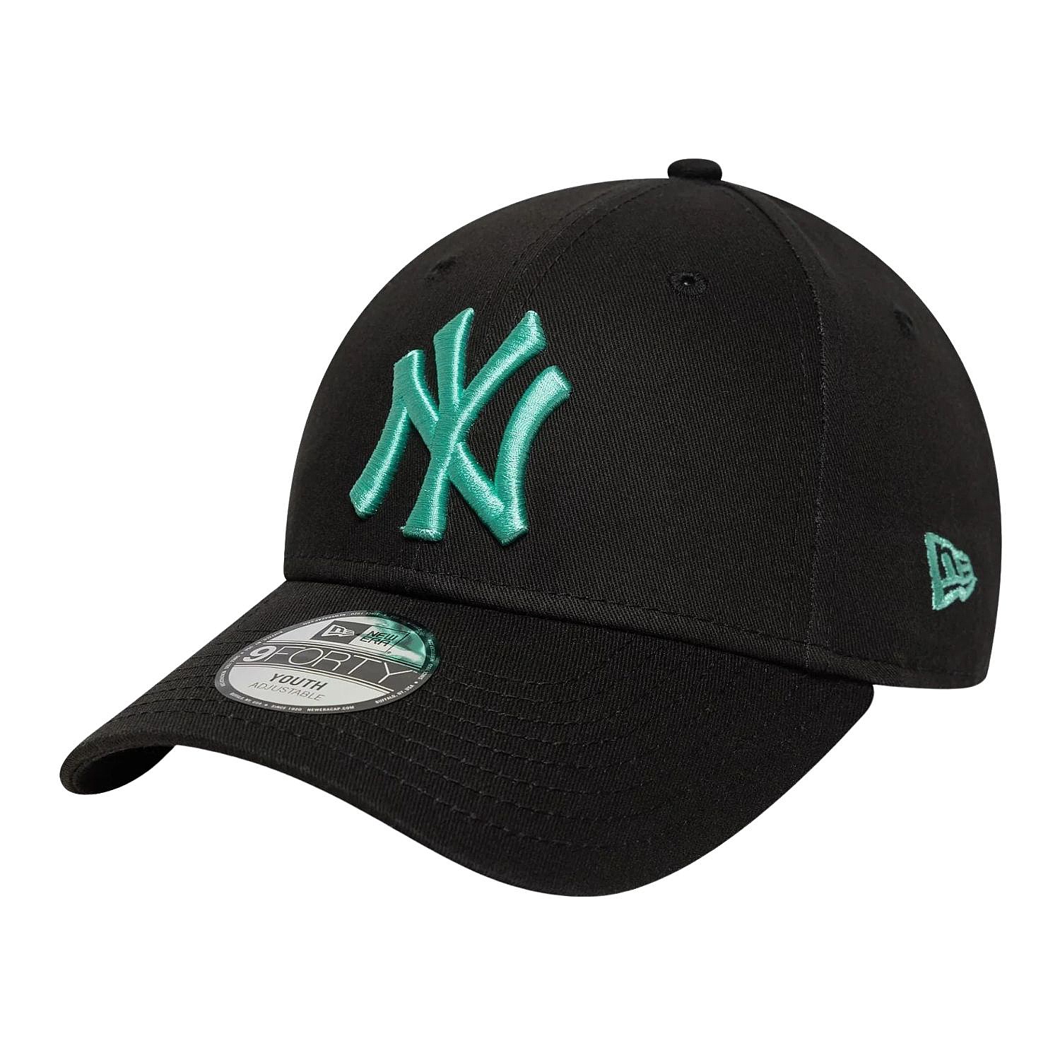casquette New Era 9FO League Essential MLB New York Yankees Youth - Black/Arctic Teal - unisex junior