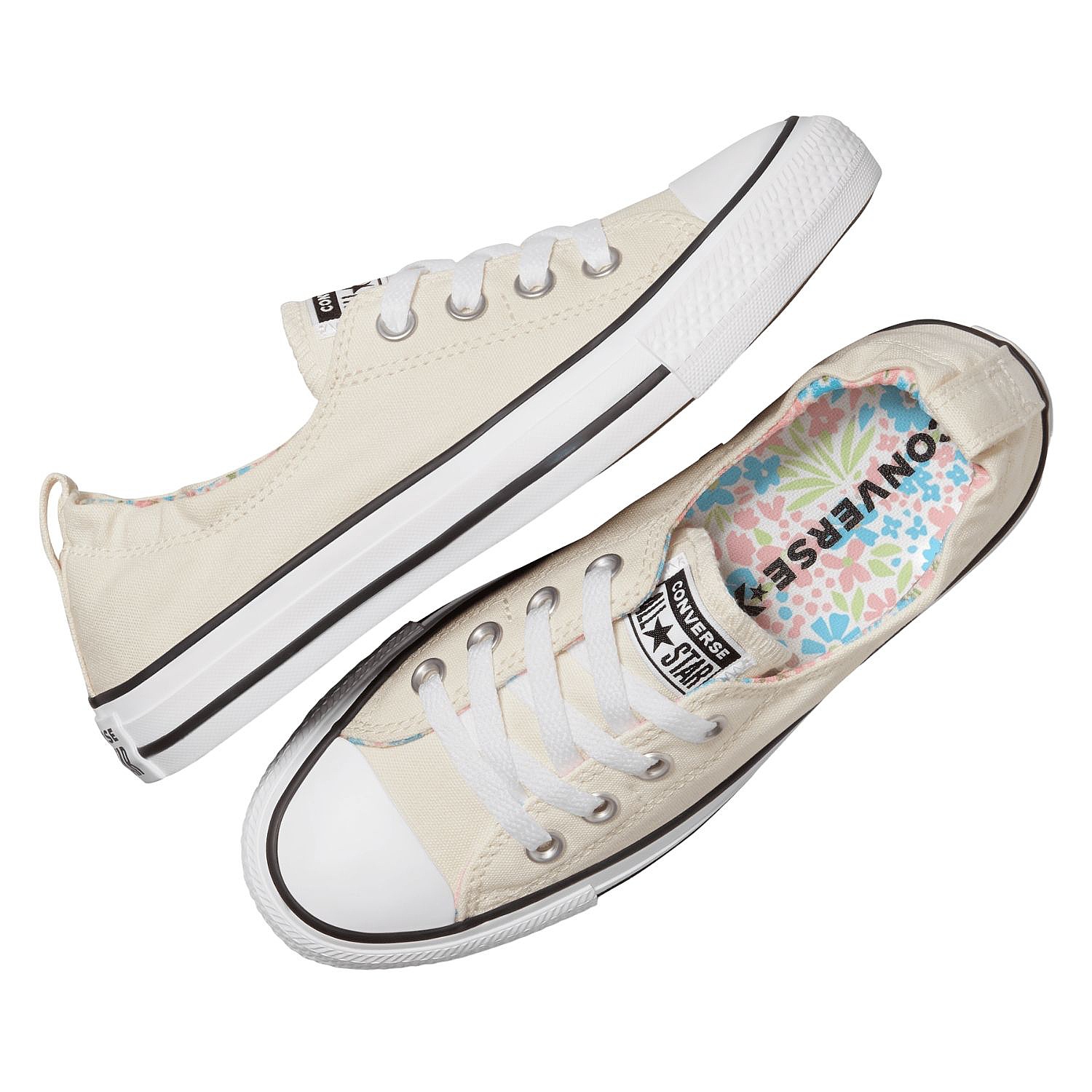 chaussures Converse Chuck Taylor All Star Shoreline Mini Flowers Slip - A14970/Egret/White/Black - women´s