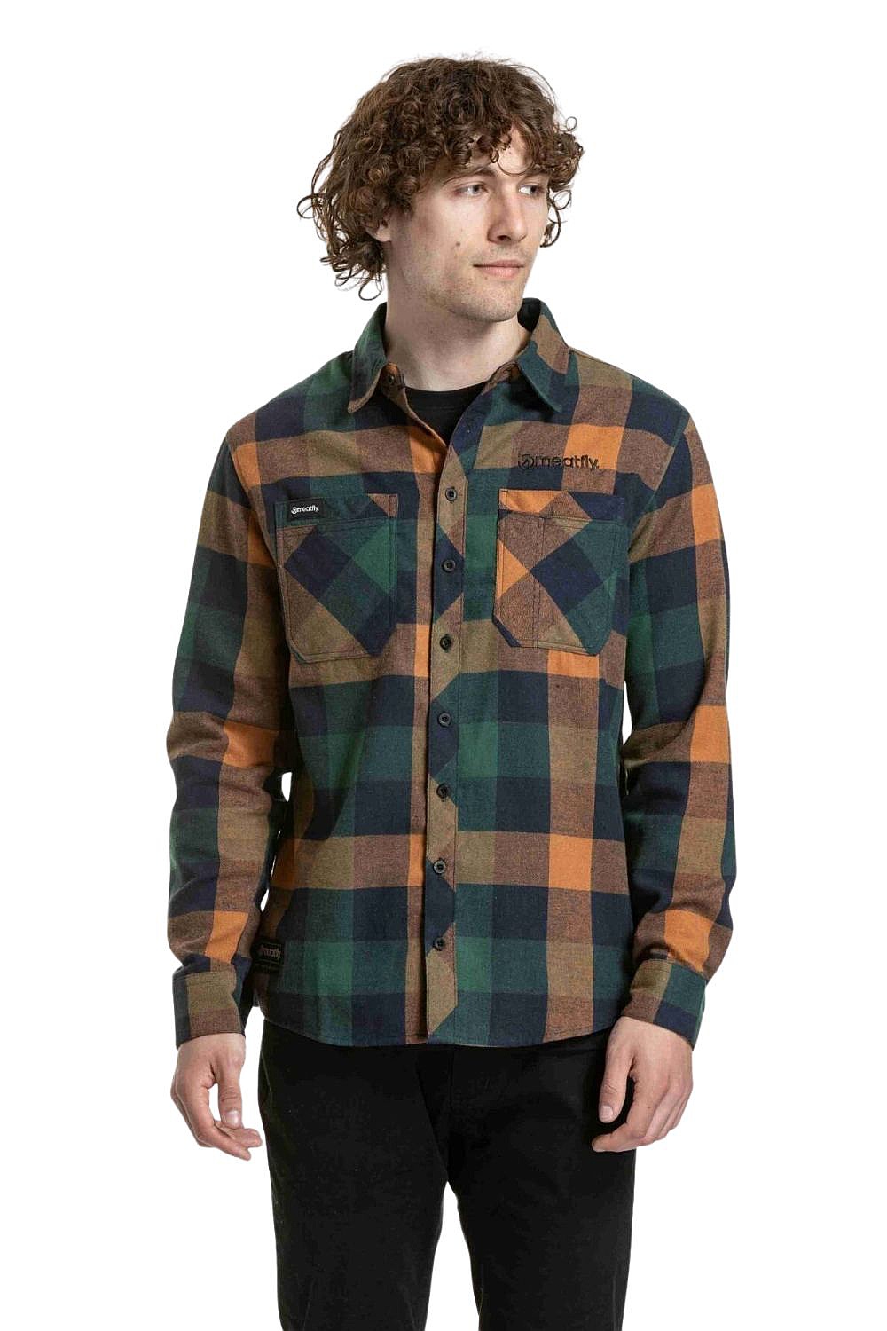 chemise Meatfly Kurt LS - Violet/Red - men´s