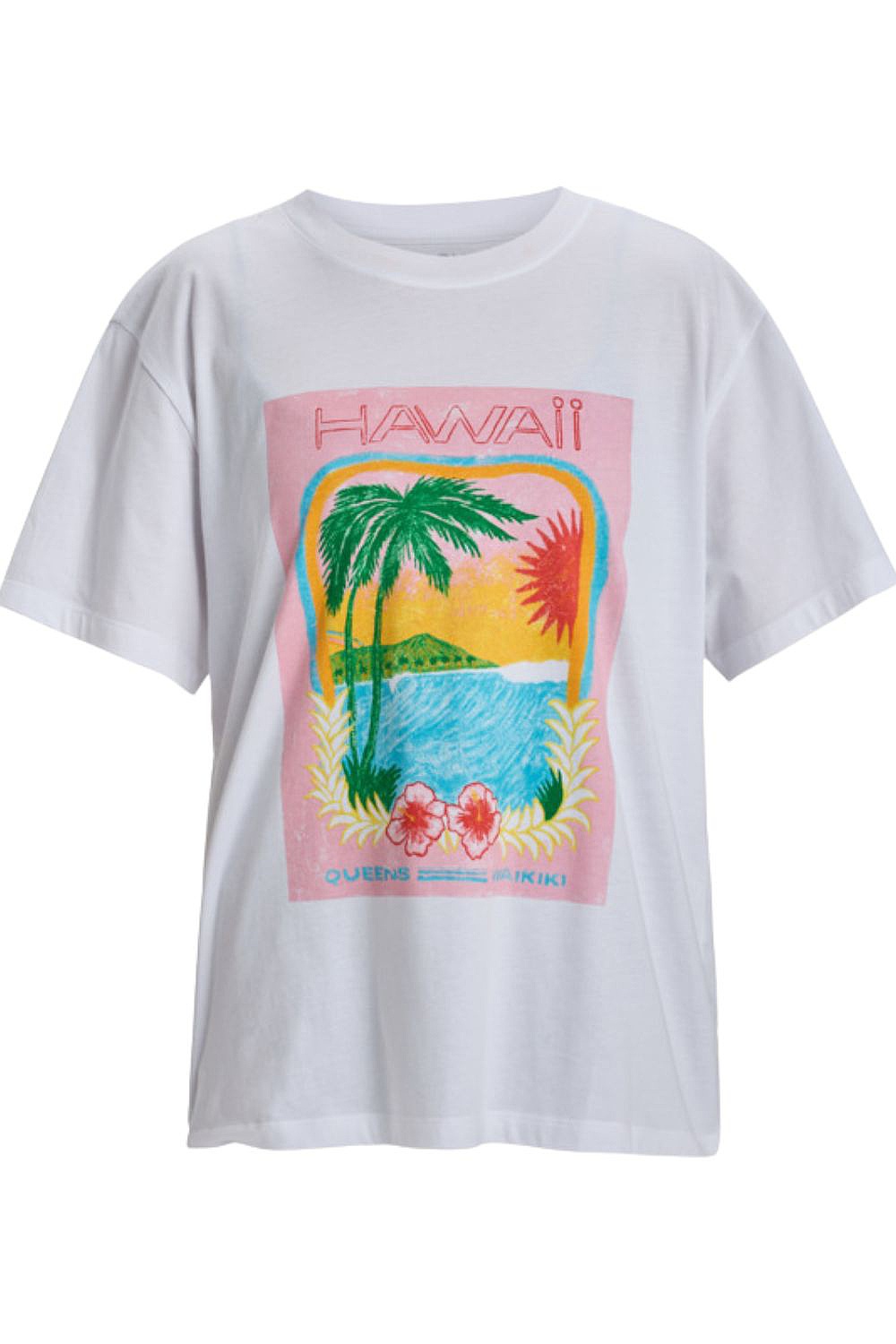 T-shirt Roxy Atlas Hangloose - WBB5/Bright White Hawaii - women´s