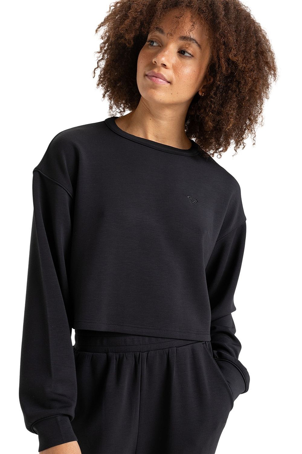 sweat-shirt Roxy Rise & Vibe Sweet Crew Neck - KVJ0/Anthracite - women´s