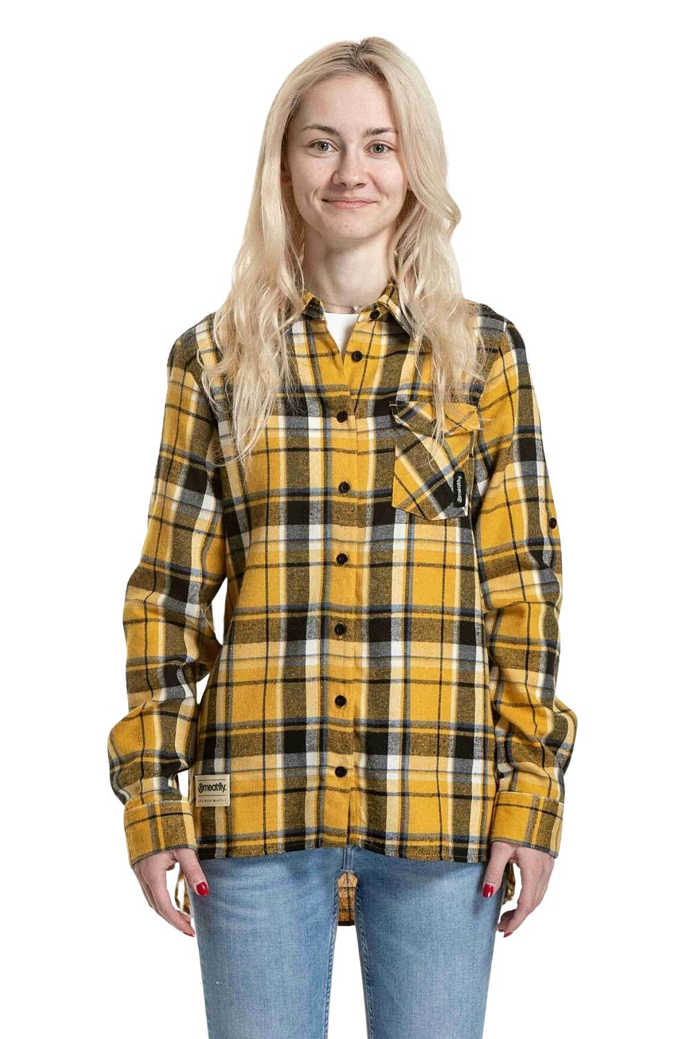 chemise Meatfly Courtney LS - Yellow - women´s