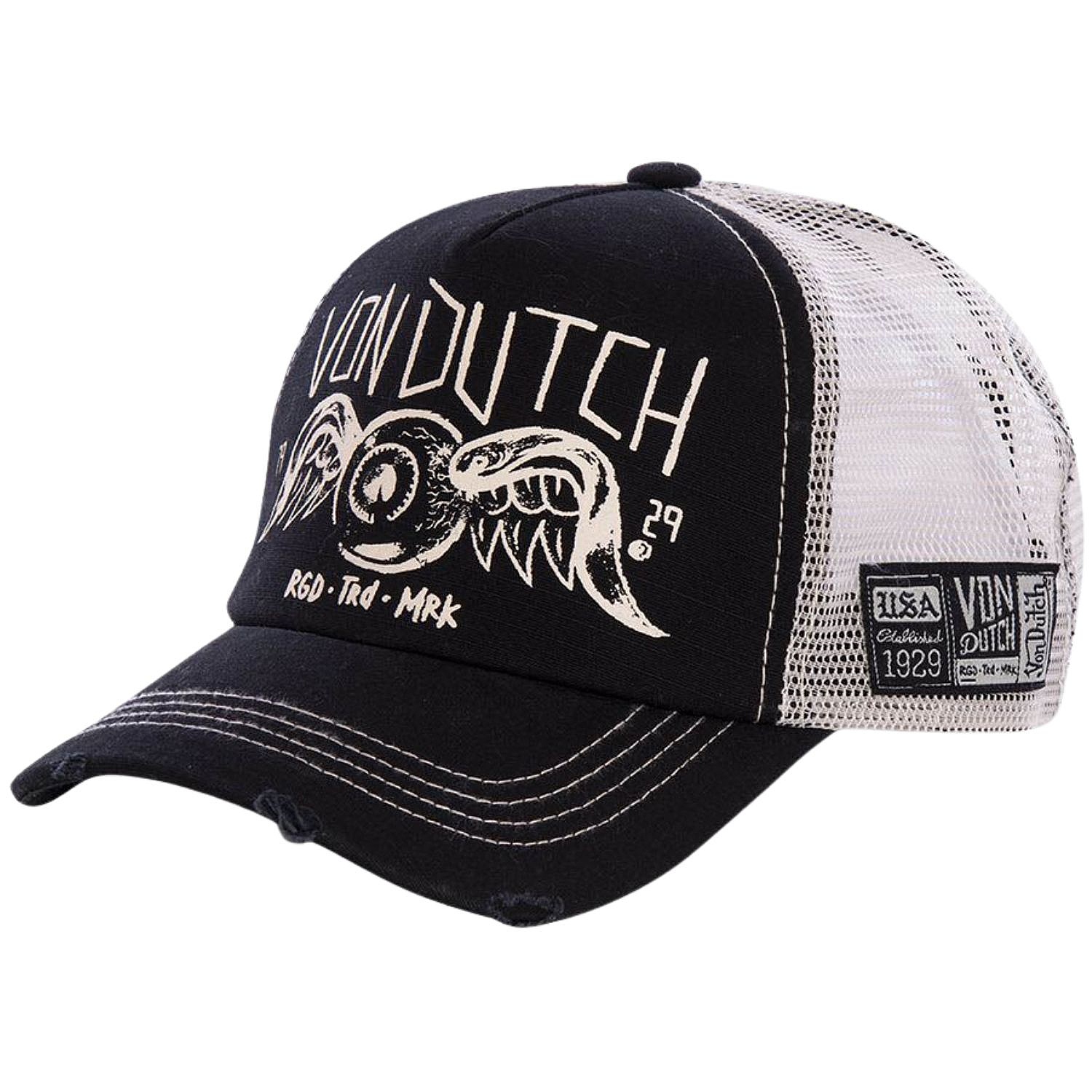 casquette Von Dutch Crew Trucker - Black/Off White