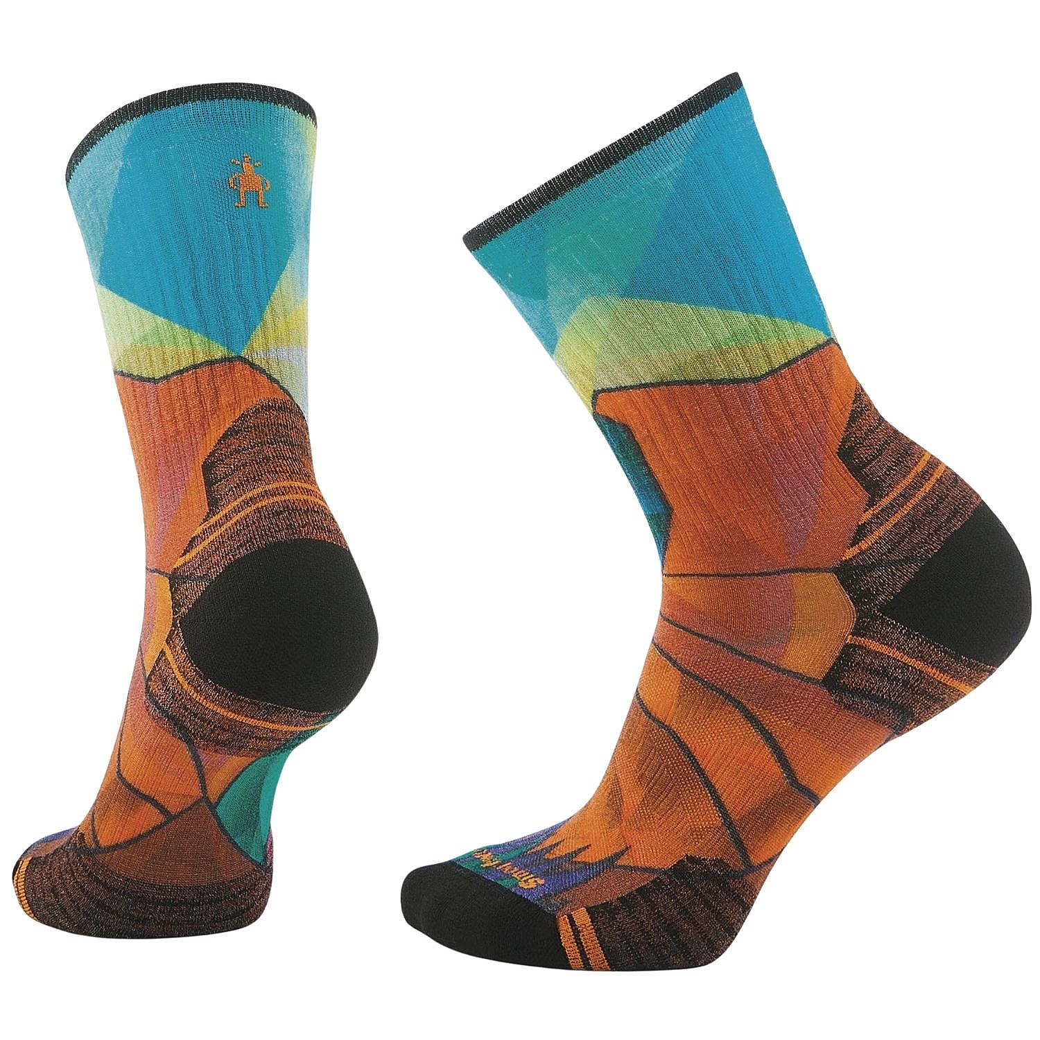 chaussettes Smartwool Hike Targeted Cushion Mountain Prism Print - Orange Rust - women´s