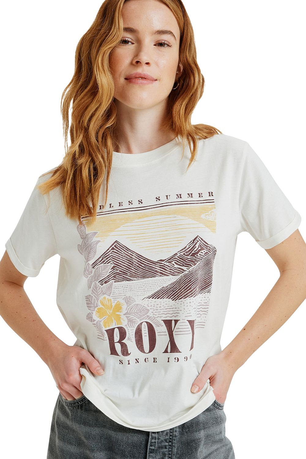 T-shirt Roxy Oceanregular Poster - WBS0/Egret - women´s