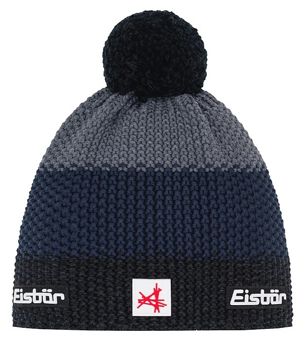 chapeau Eisbär Star Pompon MÜ SA - 786/Schwarzmele/Dunkel Cobalt/Anthrazit