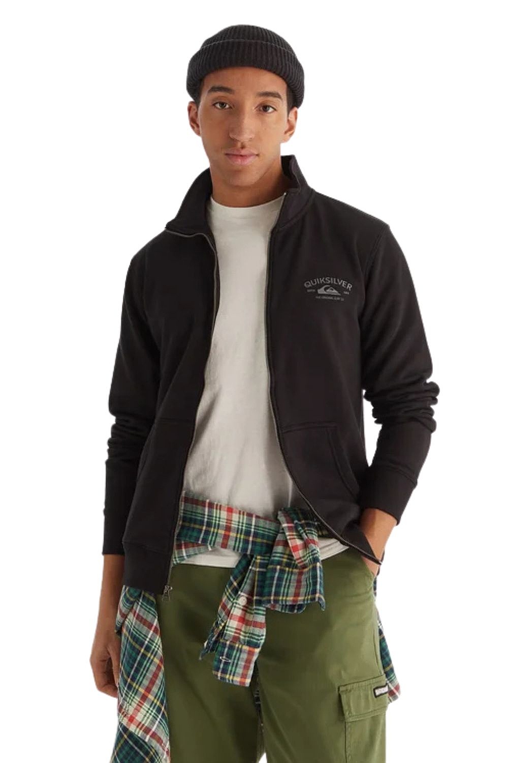 sweat-shirt Quiksilver Zip Fleece No Hood Zip - KVJ0/Black - men´s
