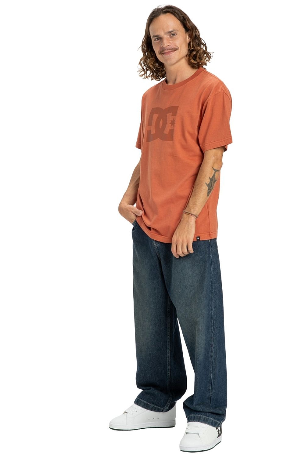 T-shirt DC Star Pigment Dye Hss - NQV0/Picante - men´s