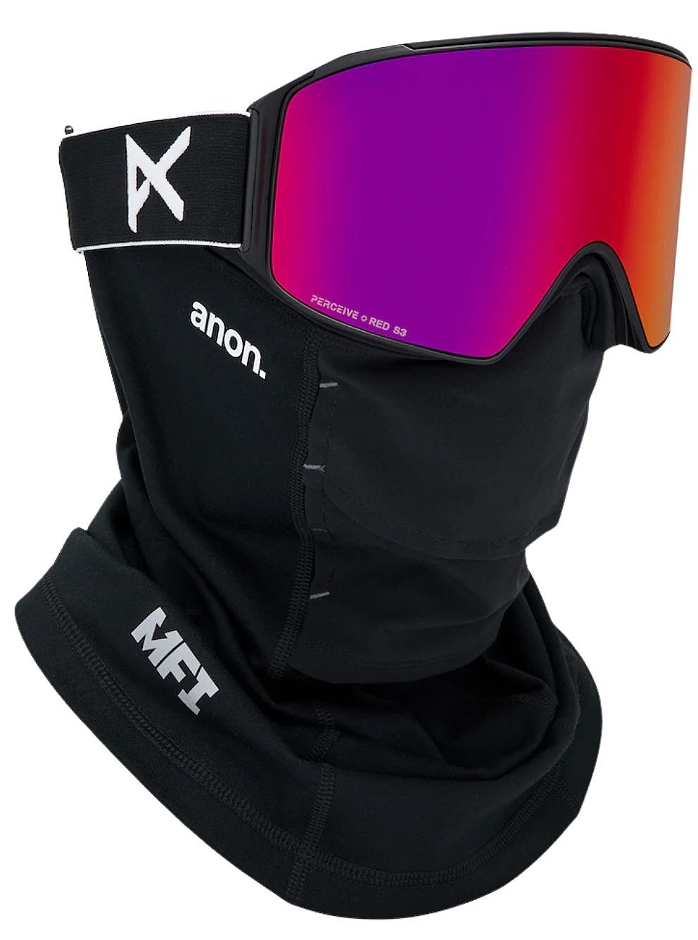 brýle Anon M4 Cylindrical MFI Face Mask - Black/Perceive Sunny Red