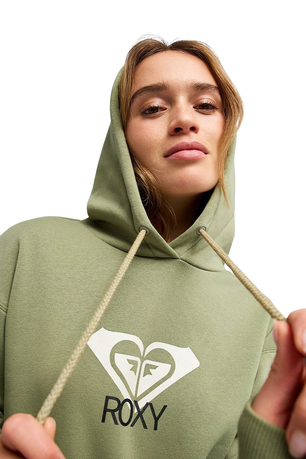 mikina Roxy Surf Stoked Hoodie Brushed Art - GLD0/Oil Green - women´s