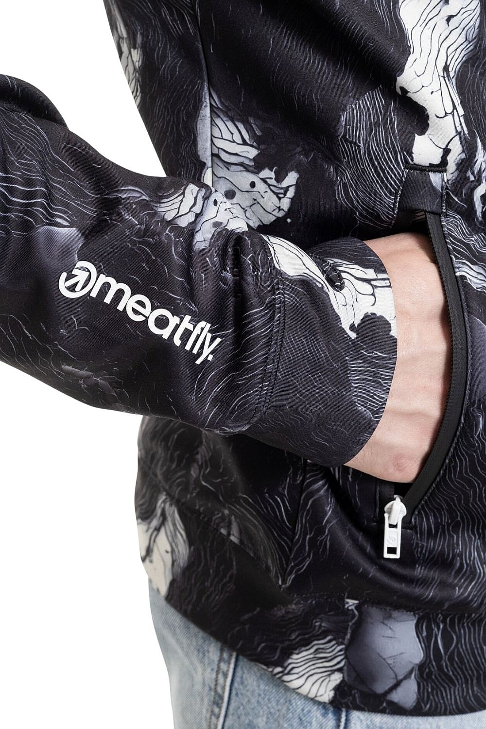 sweat-shirt Meatfly Lightyear Zip - Deep Lake - men´s