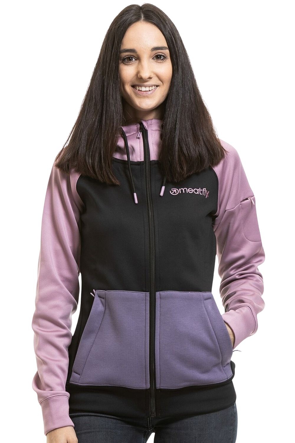 mikina Meatfly Alisha Zip - Purple/Black