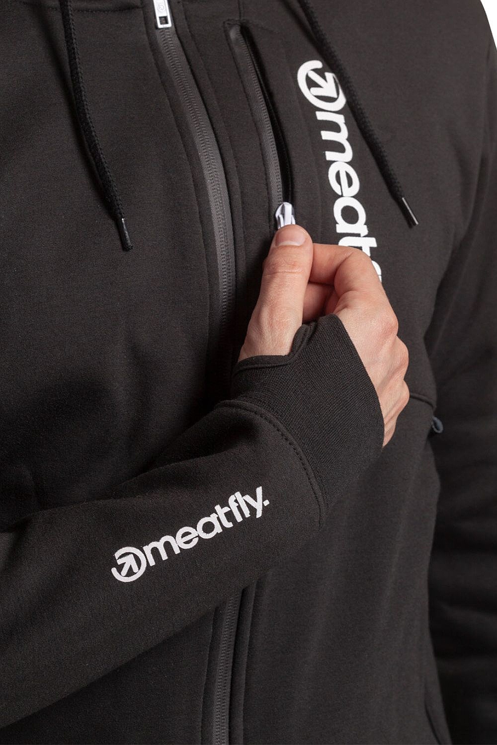 sweat-shirt Meatfly Lightyear Zip - Black - men´s