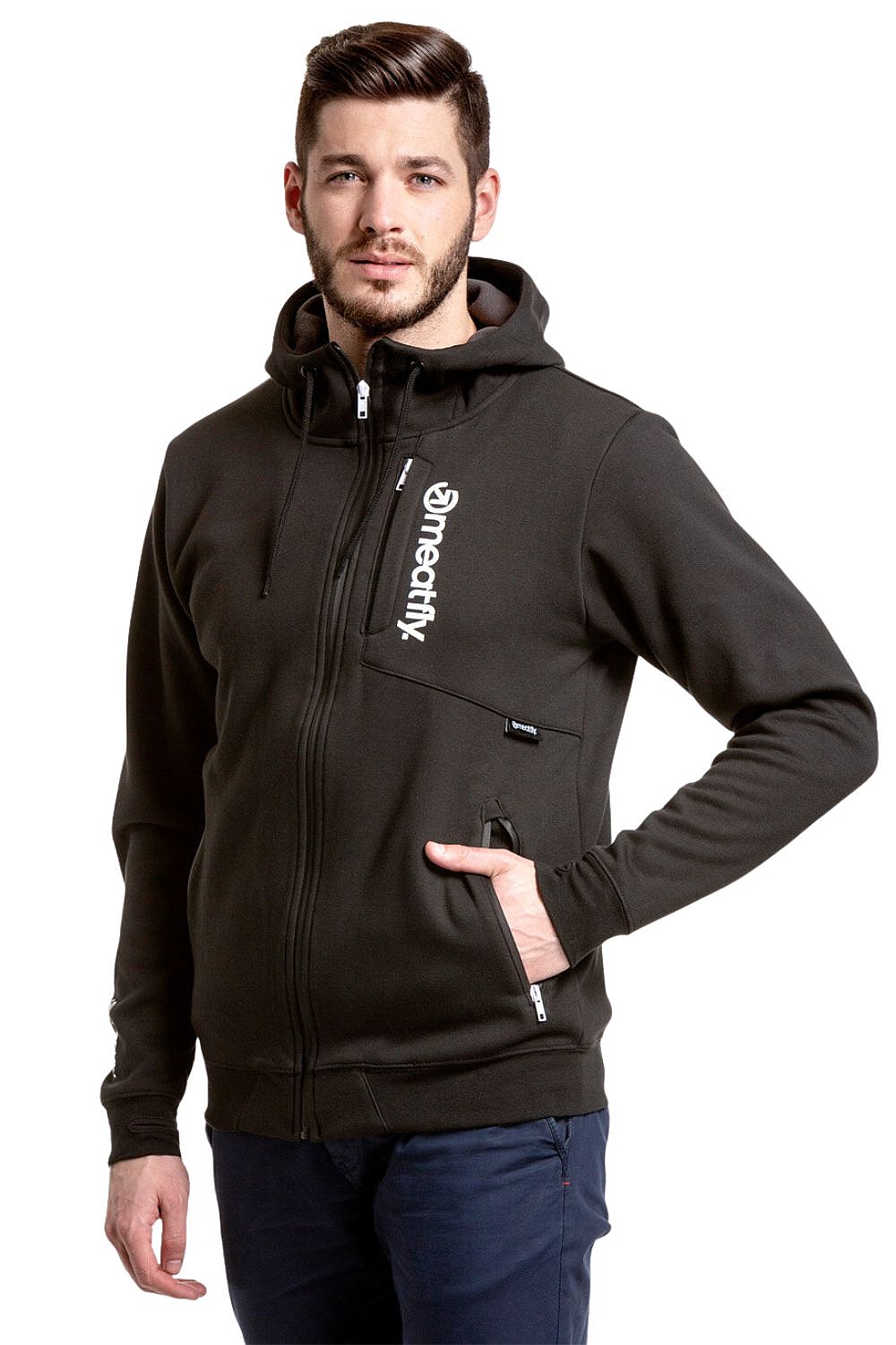 sweat-shirt Meatfly Lightyear Zip - Black - men´s