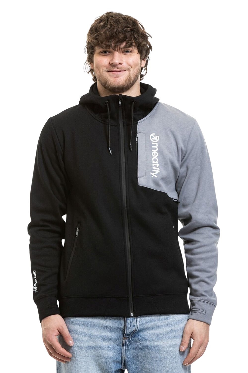 mikina Meatfly Lightyear Zip - Grey/Black