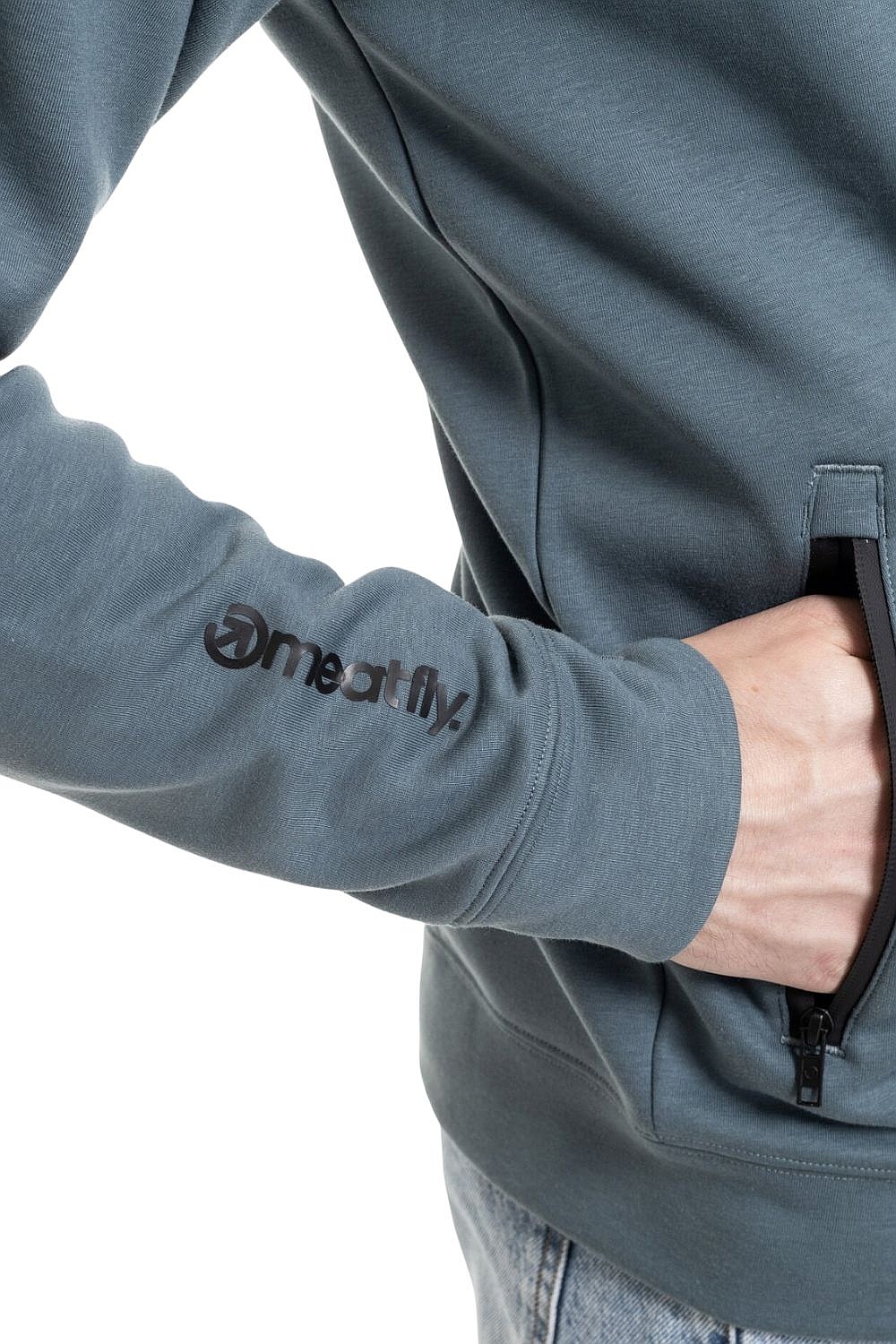 mikina Meatfly Lightyear Zip - Blue Sea/Silver