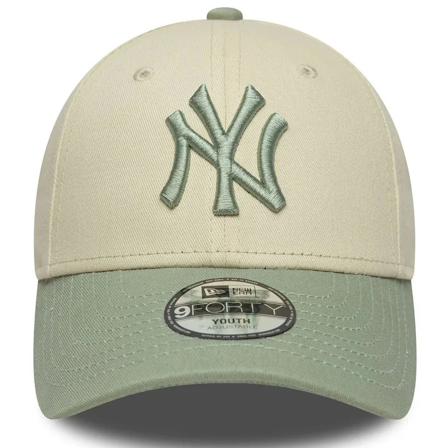 dětská kšiltovka New Era 9FO League Essential MLB New York Yankees Youth - Light Cream/Everest Green