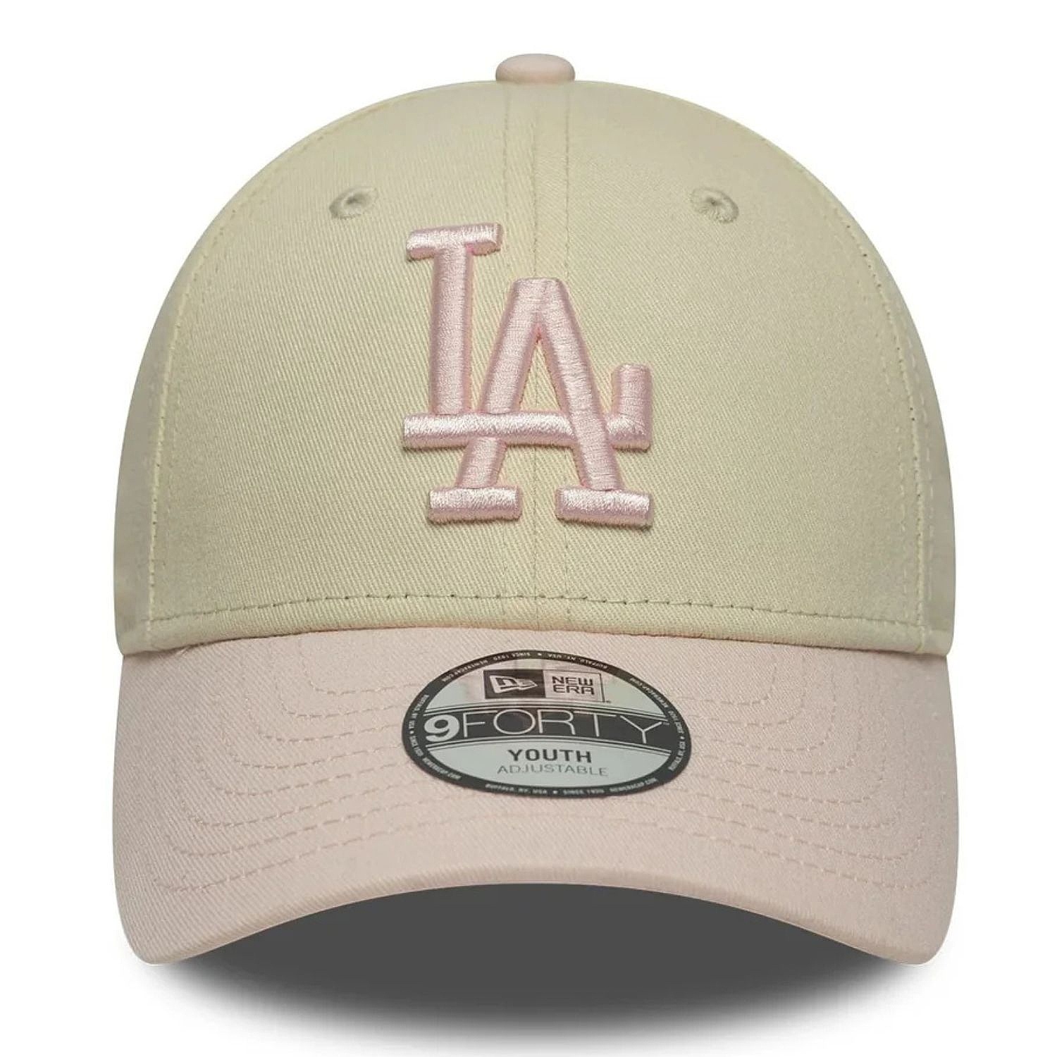 dětská kšiltovka New Era 9FO League Essential MLB Los Angeles Dodgers Child - Light Cream/Pastel Marble Pink