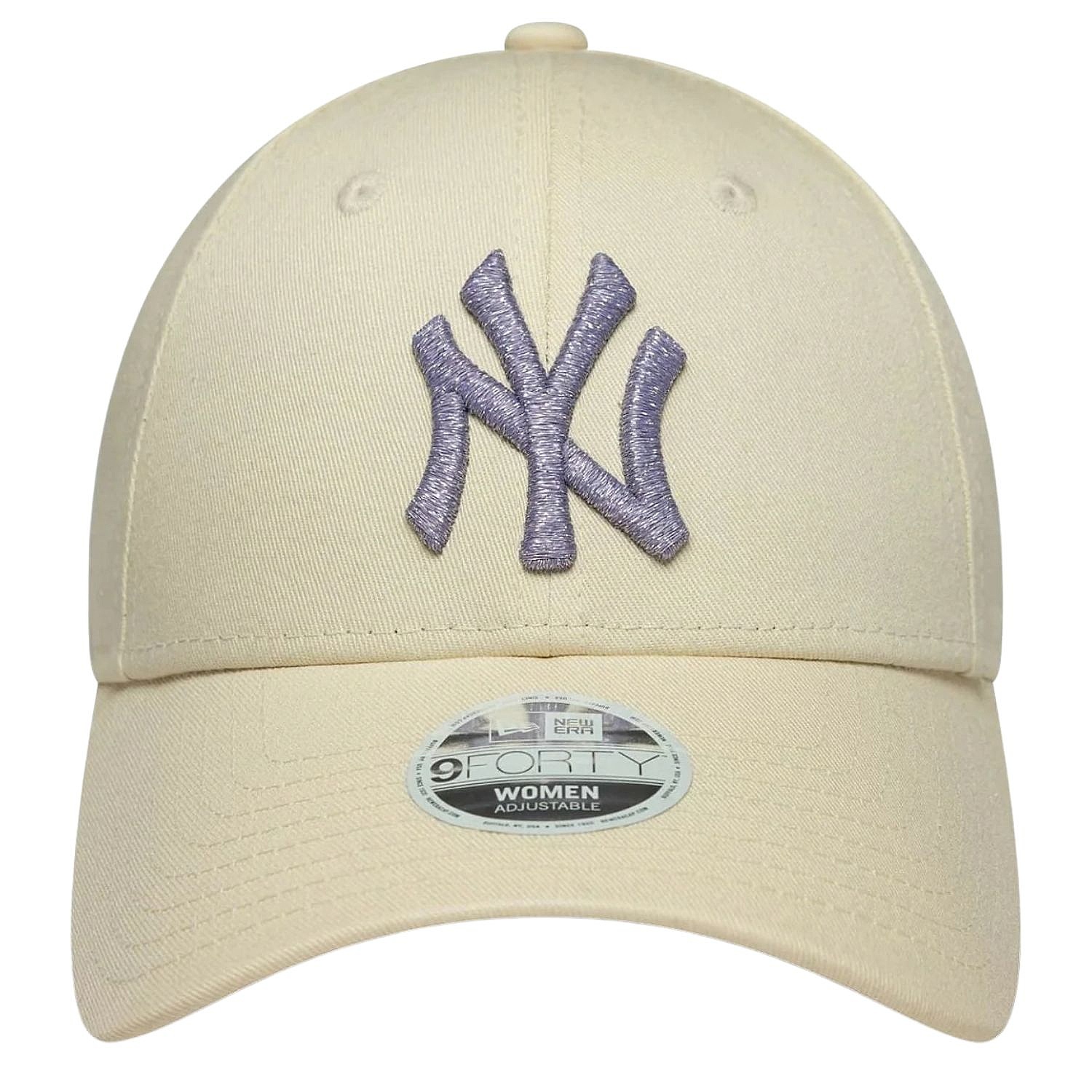 czapka z daszkiem New Era 9FO Metallic Logo MLB New York Yankees - Light Cream/Lavender
