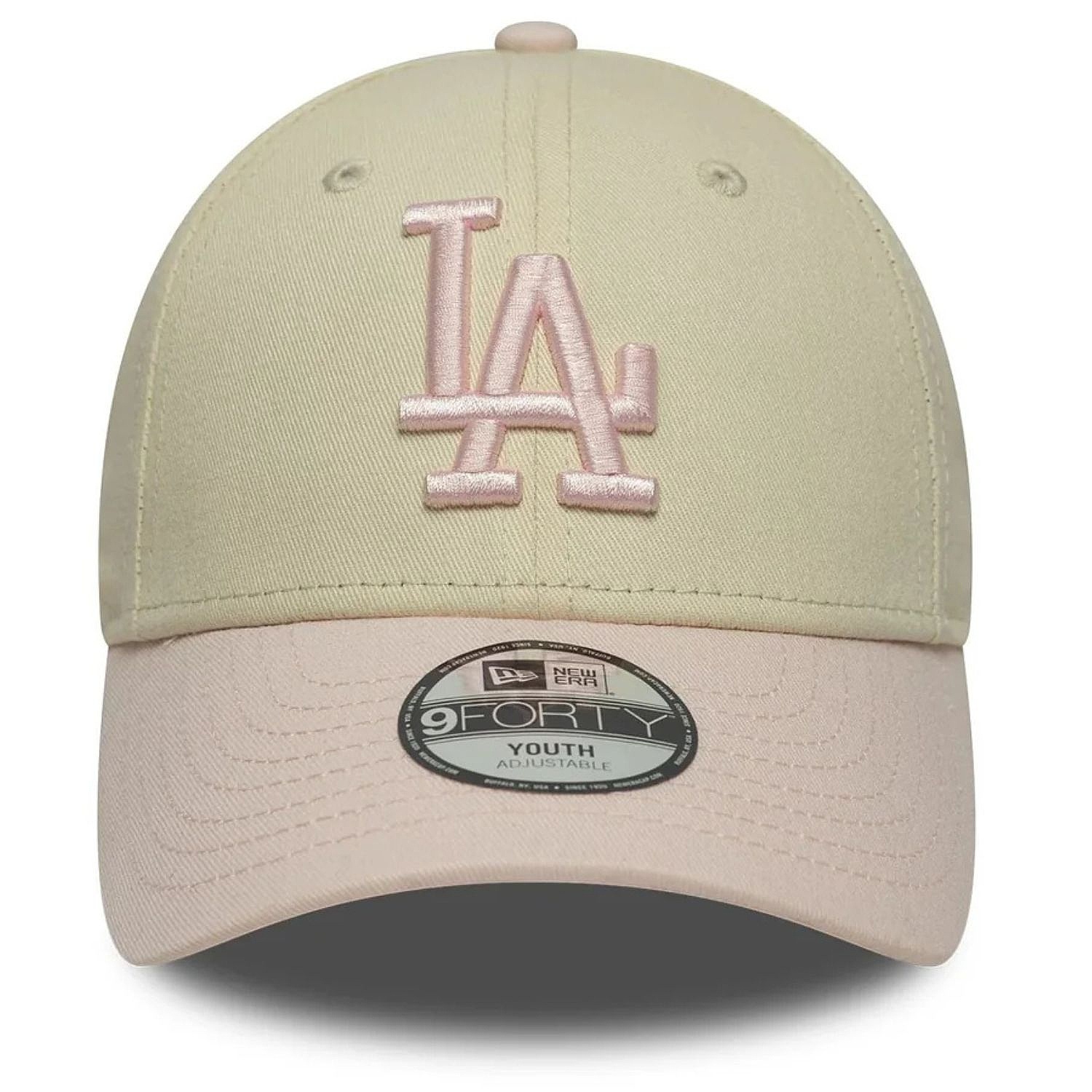 dětská kšiltovka New Era 9FO League Essential MLB Los Angeles Dodgers Youth - Light Cream/Pastel Marble Pink