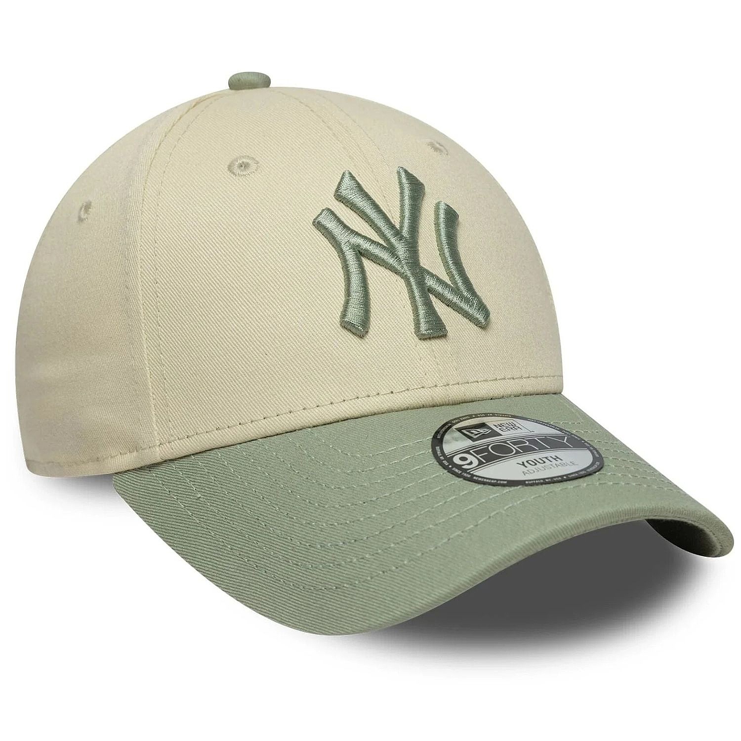 dětská kšiltovka New Era 9FO League Essential MLB New York Yankees Youth - Light Cream/Everest Green