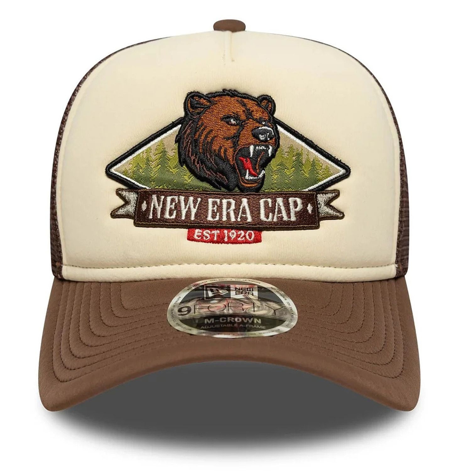 kšiltovka New Era 9FO M-Crown AF Graphic Trucker Branded - Light Cream/Brown