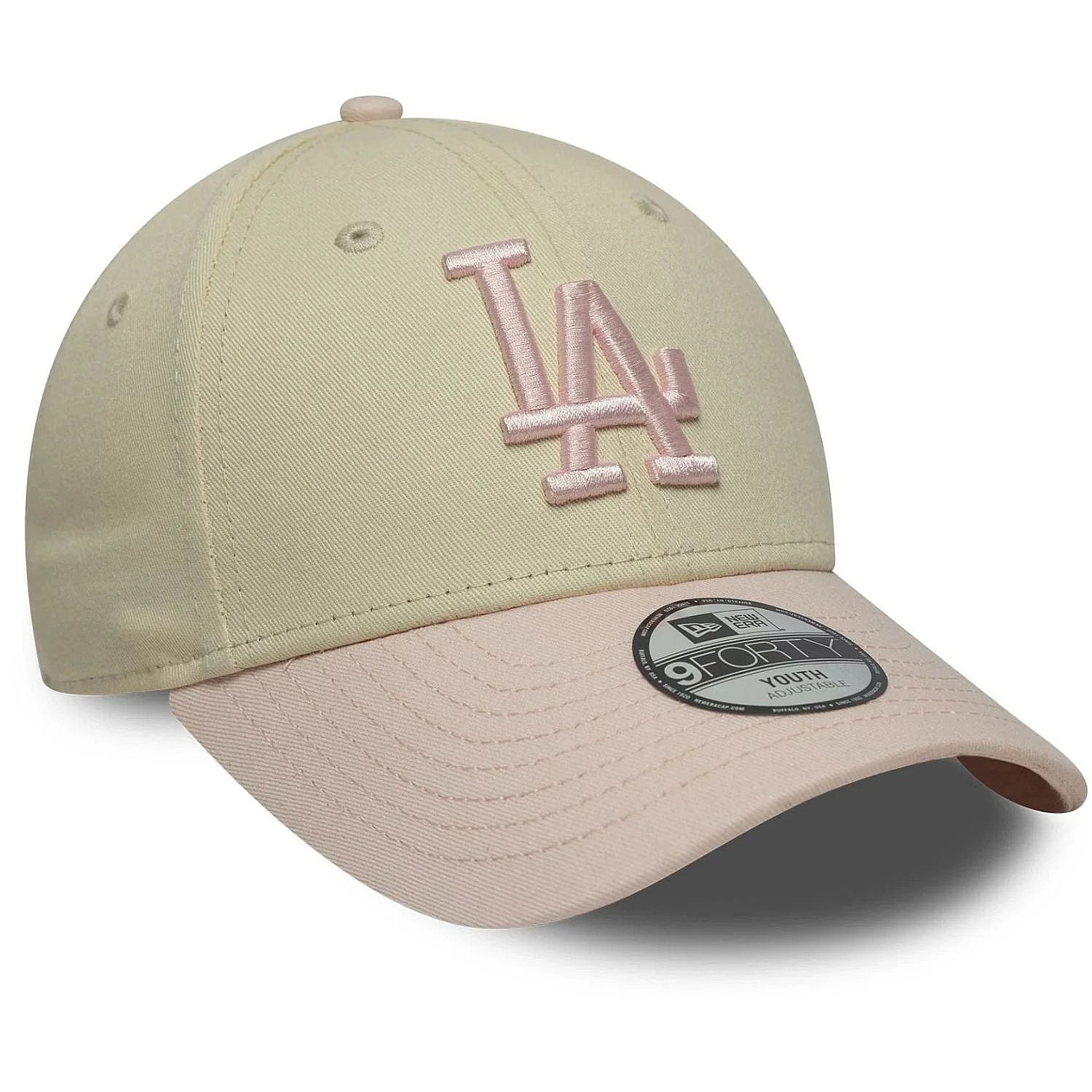 dětská kšiltovka New Era 9FO League Essential MLB Los Angeles Dodgers Child - Light Cream/Pastel Marble Pink