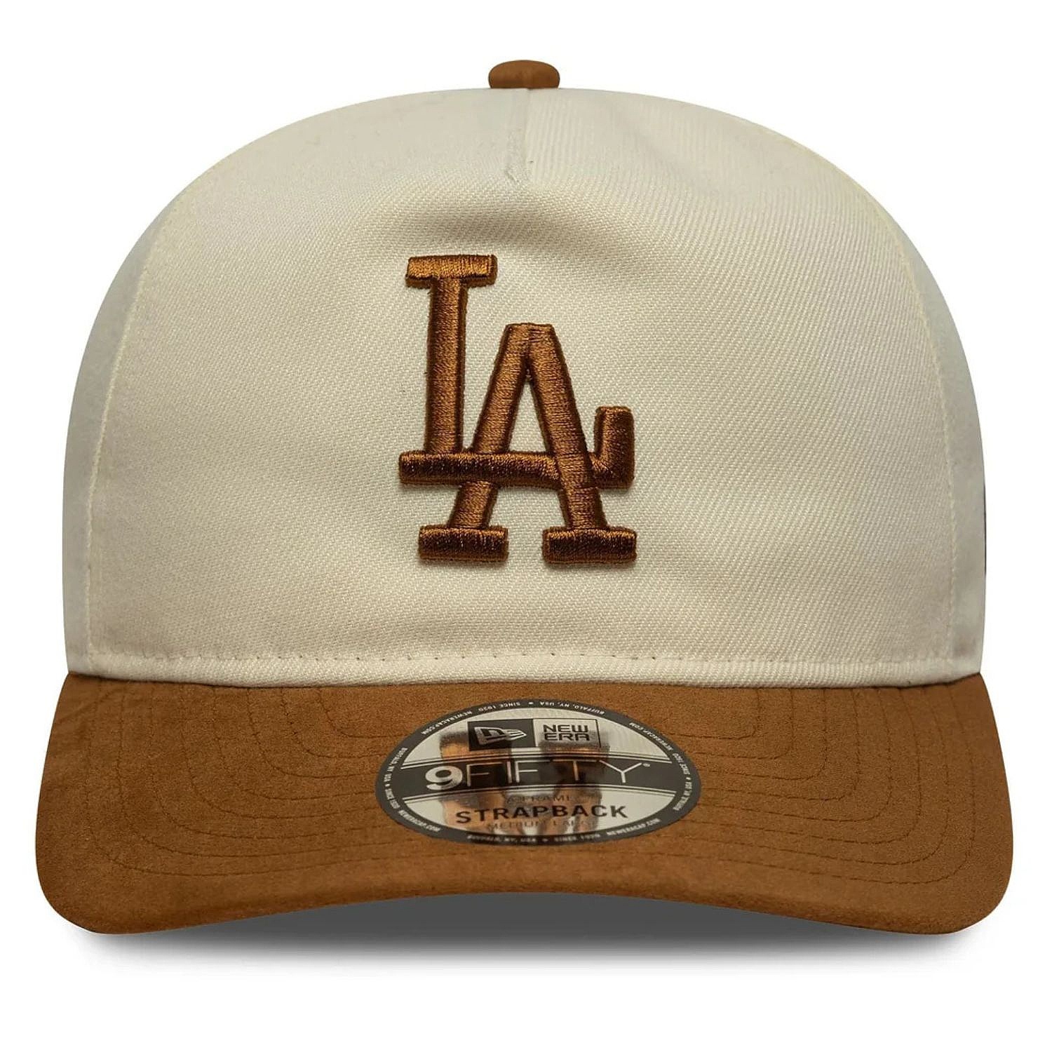 kšiltovka New Era 9FI AF Suede Visor MLB Los Angeles Dodgers - Light Cream/Dark Camel