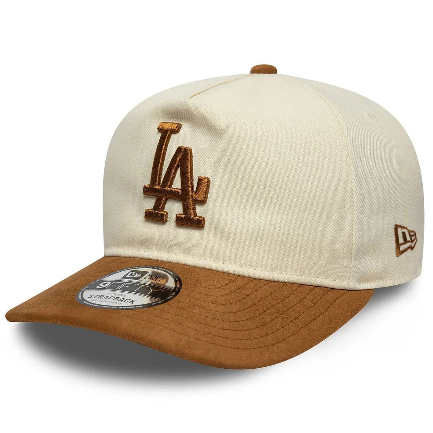 kšiltovka New Era 9FI AF Suede Visor MLB Los Angeles Dodgers - Light Cream/Dark Camel