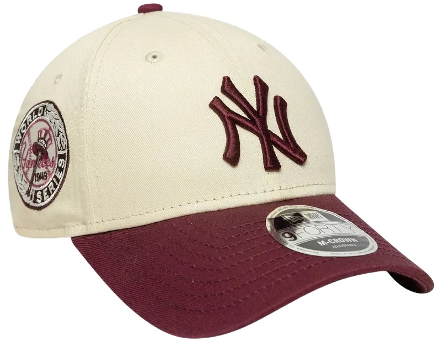 casquette New Era 9FO M-Crown Ws Patch MLB New York Yankees - Light Cream/Frosted Burgundy - men´s