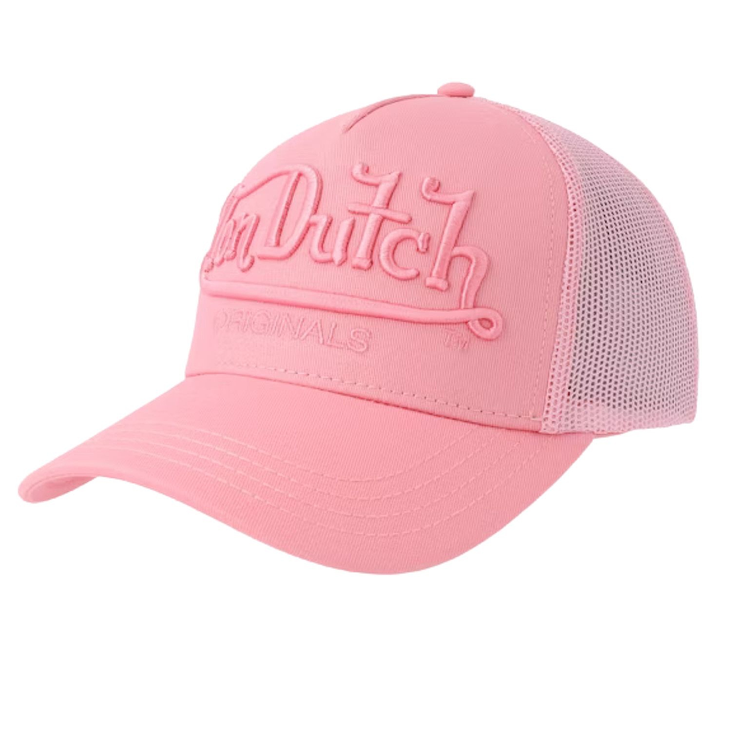 kšiltovka Von Dutch Baseball Avec Logo Brodé Devant Trucker - Embroidery Style Pink