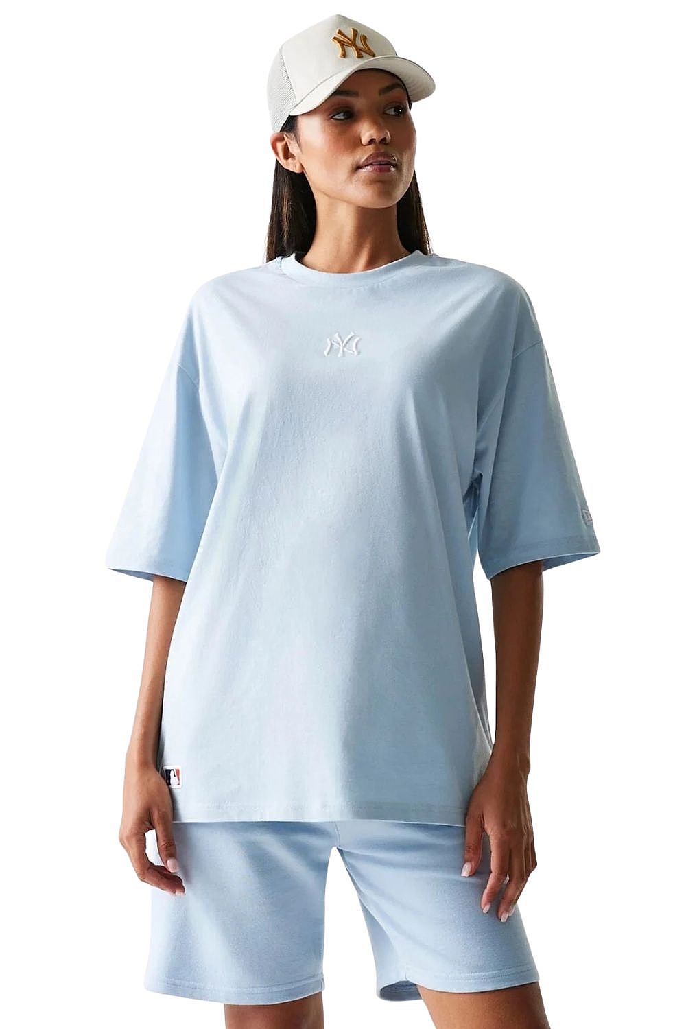 tričko New Era Midi League Ess. Oversized MLB New York Yankees - Soft Blue