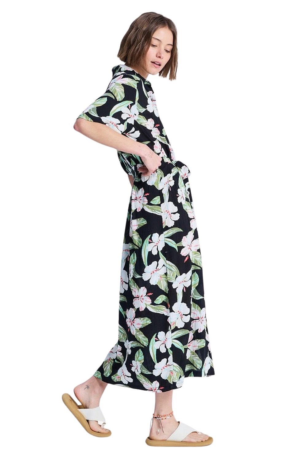 šaty Roxy Island Escape Printed - KVJ5/Anthracite Spring Charming