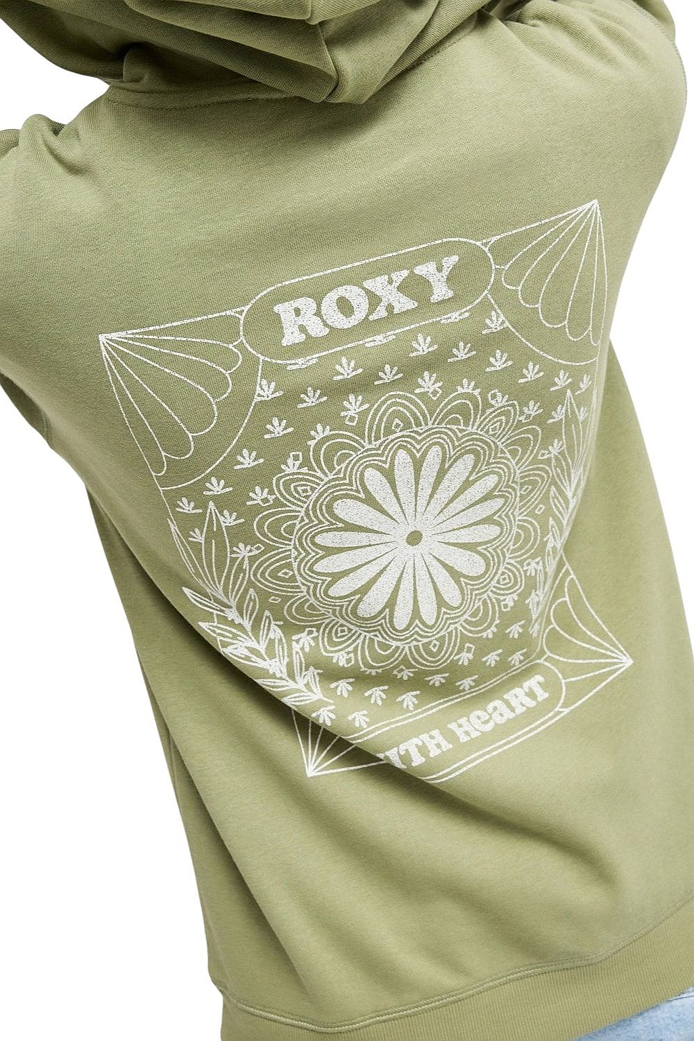 sweatshirt Roxy Surf Stoked Hoodie Terry Vint - GLD0/Oil Green - women´s