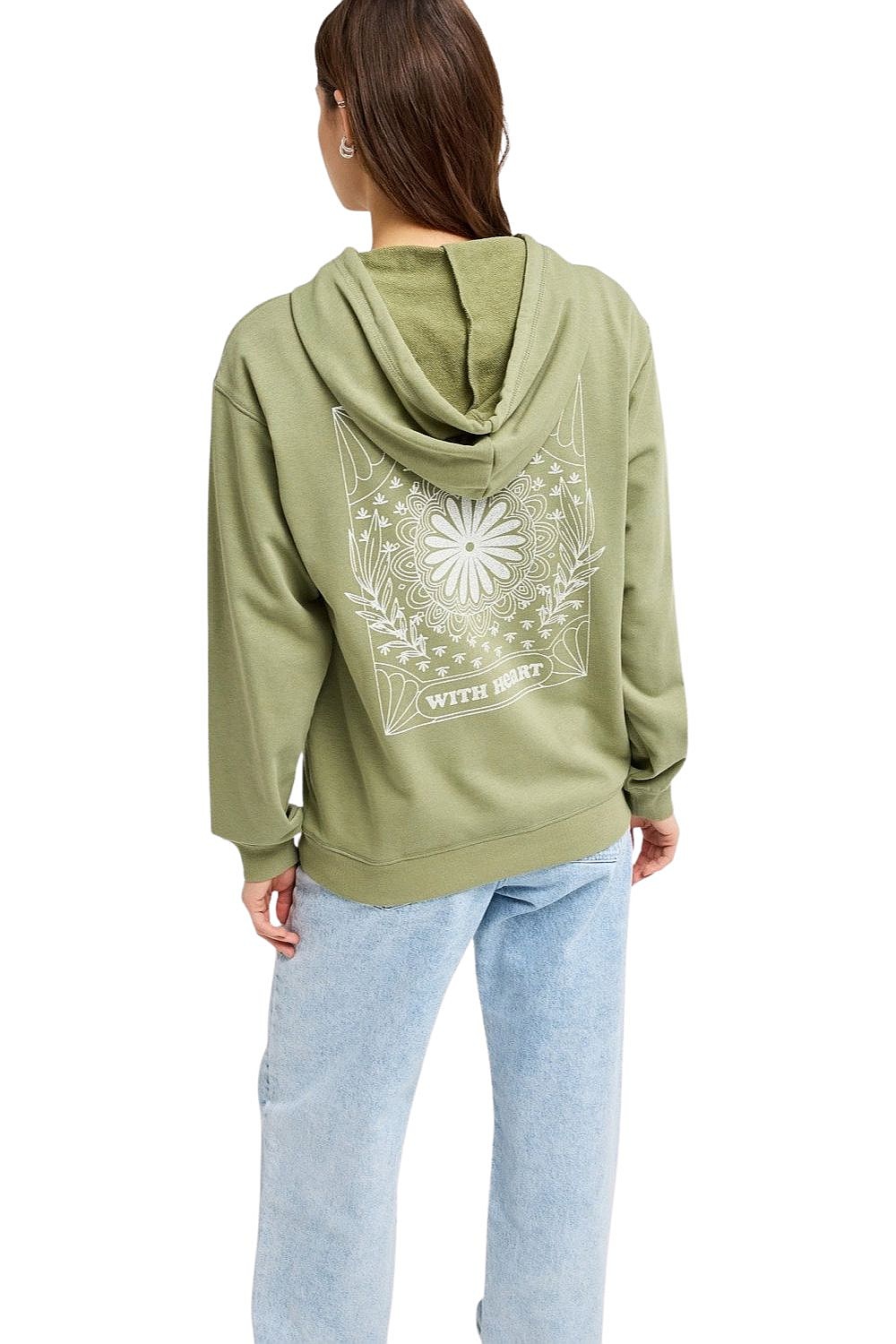 sweatshirt Roxy Surf Stoked Hoodie Terry Vint - GLD0/Oil Green - women´s